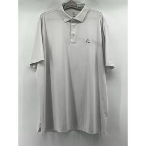 Rhoback Performance Polo Men's Size XXL White Navy Dog Golf Athleisure READ!!!
